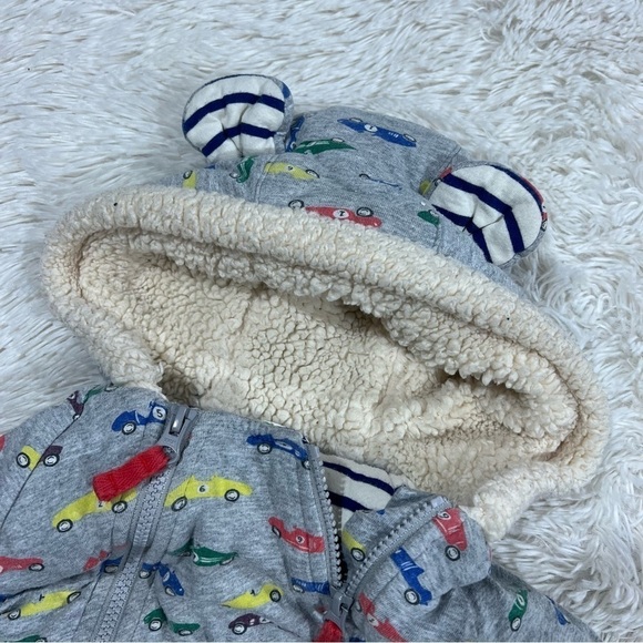 Baby Boden All In One Cozy Rainbow Racecar Play Winter Bunting Snowsuit 12/18M - Picture 7 of 10